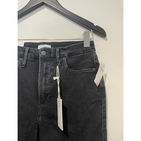 NWT Good American Good Boy Twisted Slit Denim Jeans Black Women's Size 4 / 27 - Picture 3 of 7